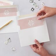 Maximalist Floral Crest Envelope Liners Pink Cotton Standard