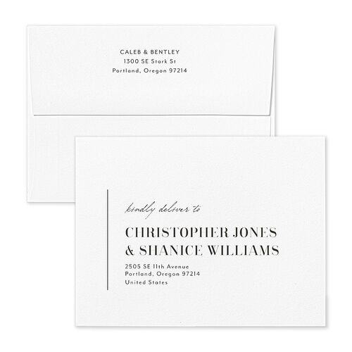 Classic Border Thank You Card Envelopes Sand Blue Both Recipient and Return Addresses Signature Standard