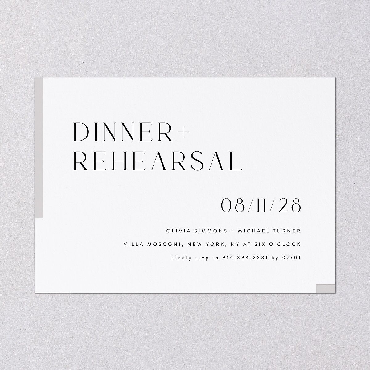 Bar Accent Rehearsal Dinner Invitations — view 2