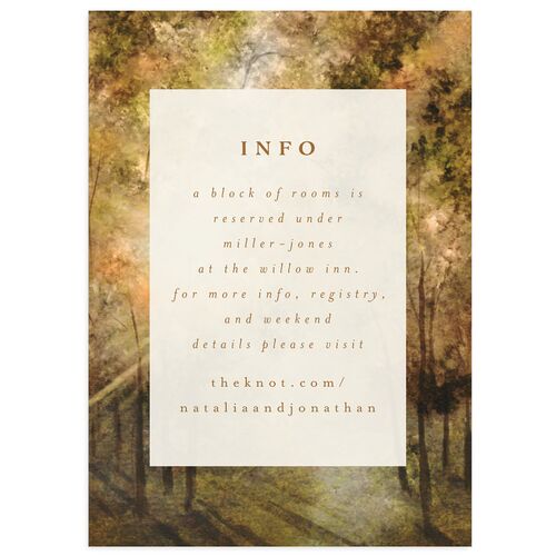Enchanted Forest Wedding Enclosure Cards Saddle Signature Standard