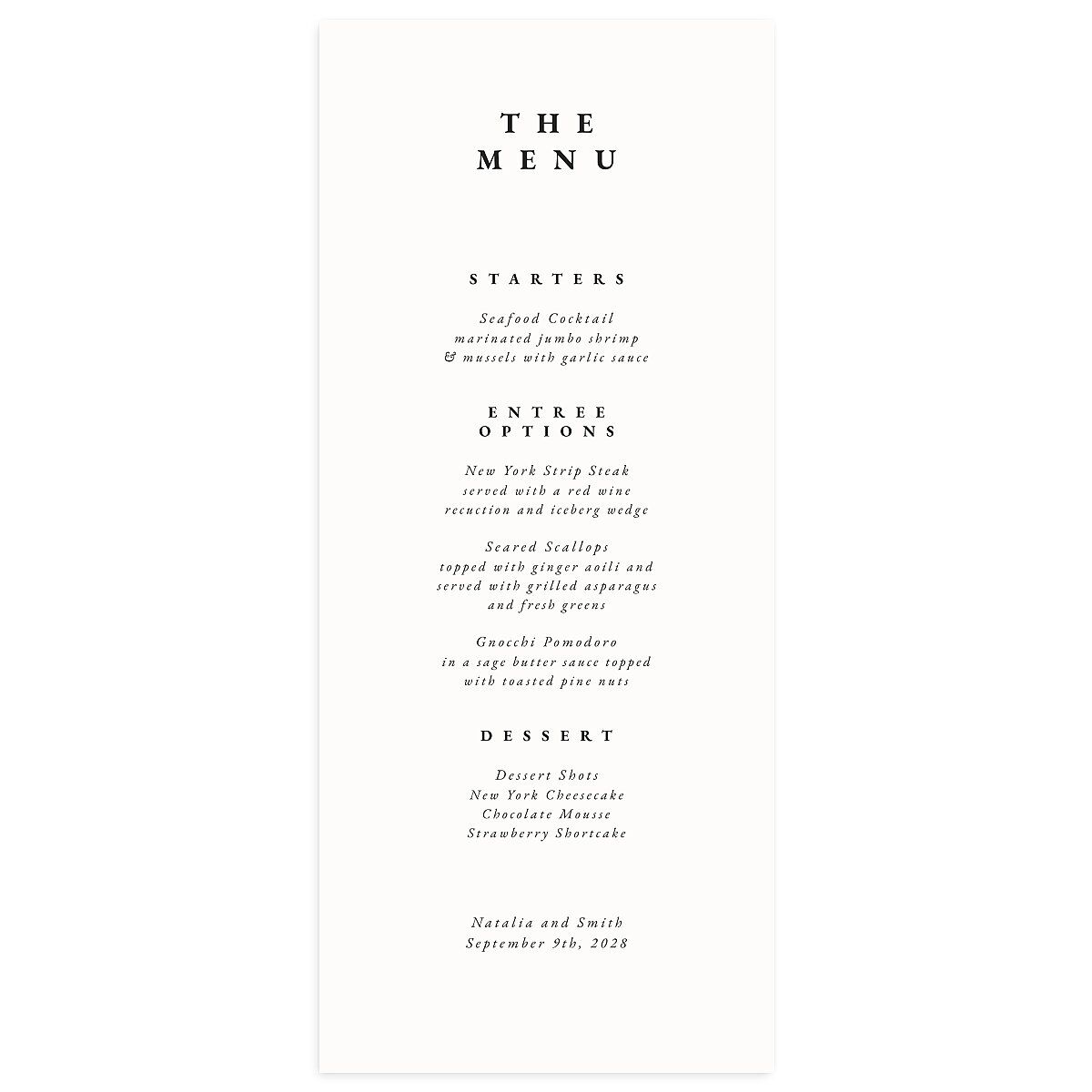 Ampersand Flourish Menus