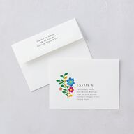 Mexican Bordados Florales Wedding Invitations Off-White Signature Blank No Standard
