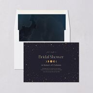 Celestial Galaxy Bridal Shower Invitations Dark Navy Signature Blank Standard
