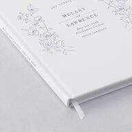 Floral Adornment Wedding Guest Book Dusty Blue