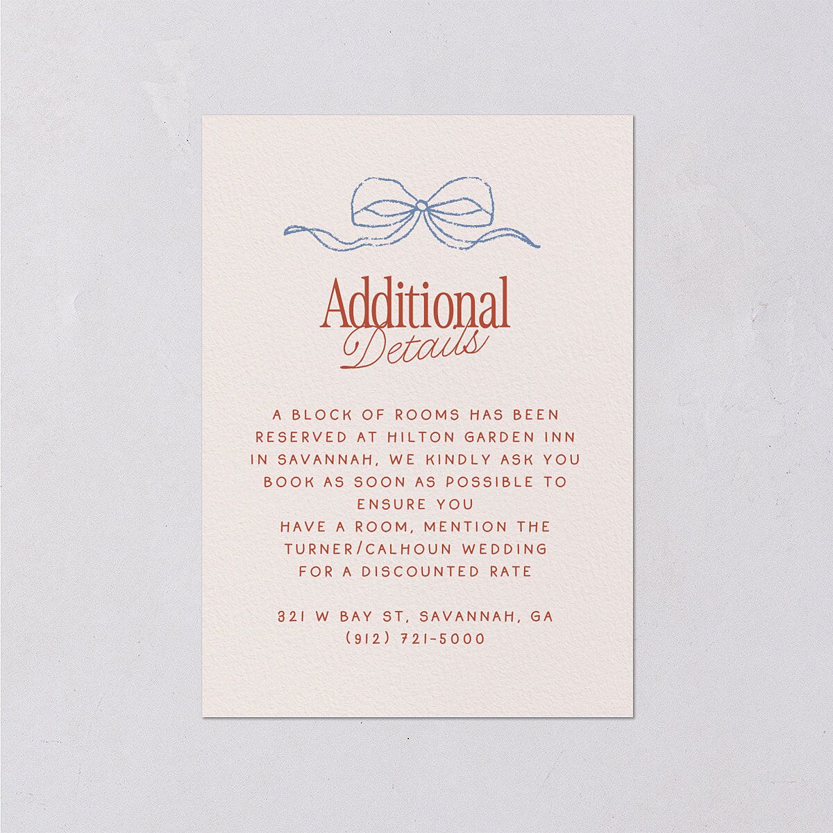 Modern Delicate Bows Wedding Enclosure Cards Jewel Red Signature Standard