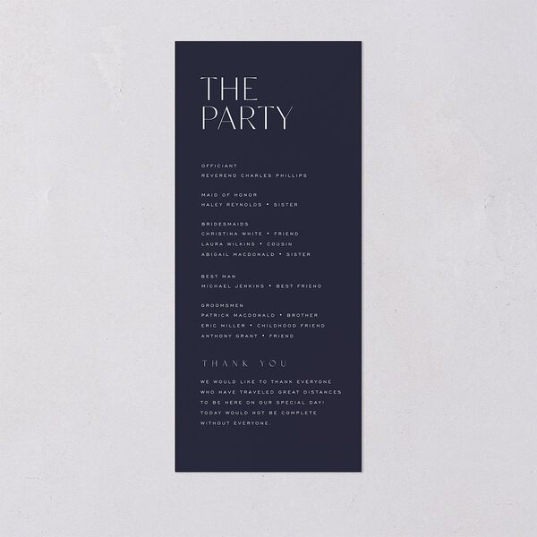 On This Day Wedding Programs Gold Midnight Navy Signature