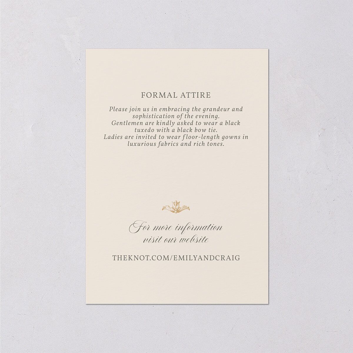Vintage Regency Monogram Frame Wedding Event Detail Cards Champagne Signature Standard