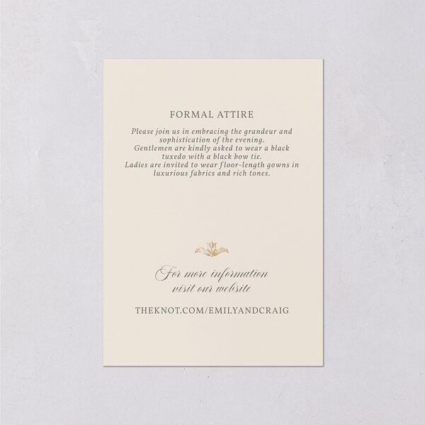 Vintage Regency Monogram Frame Wedding Event Detail Cards Champagne Signature Standard
