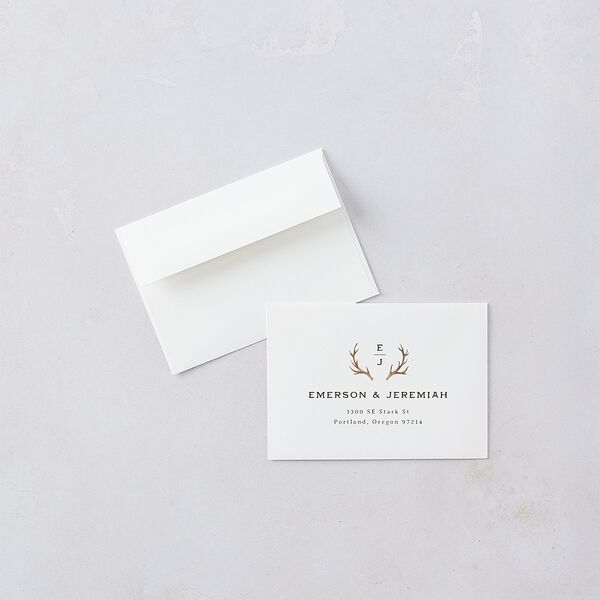 Antler Monogram Mountain Wedding Response Cards Mist Signature Arch