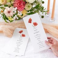 Wild Poppies Wedding Programs Pure White Signature