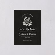 Moody Gothic Rose Save the Date Petite Cards Midnight Signature smooth Blank No Standard