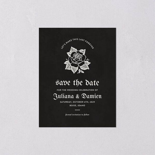 Moody Gothic Rose Save the Date Petite Cards Midnight Signature smooth Blank No Standard