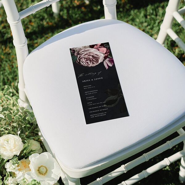 Modern Rose Wedding Programs Peach Fuzz Signature