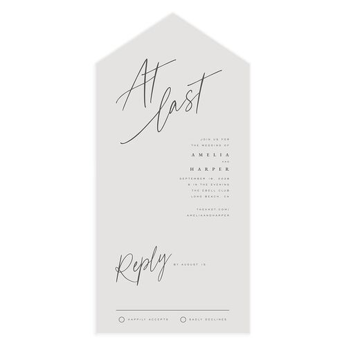 You Are Mine All-in-One Wedding Invitations Mist Signature Light Both Recipient and Return Addresses No