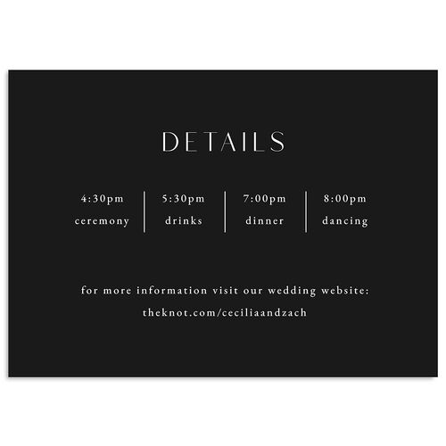 Simple Modern Monogram Itinerary Cards Charcoal Signature Standard