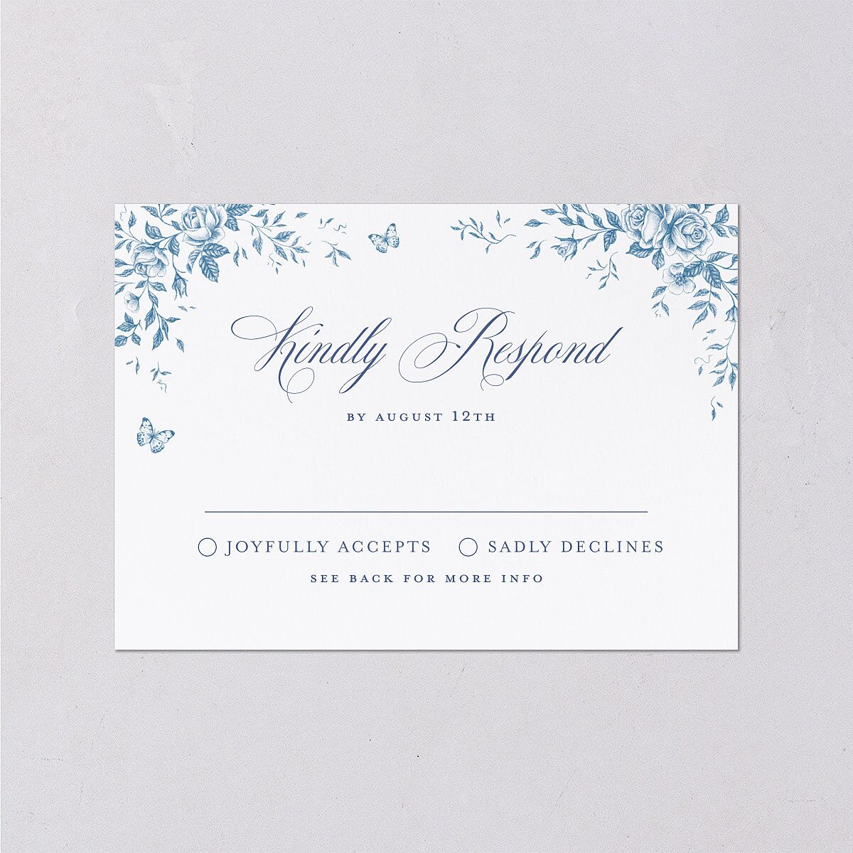 Elegant Rose Crest Wedding Response Cards — view 1