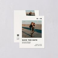 Cinematic Love Story Save the Date Petite Cards Pure White Signature smooth Blank No Standard