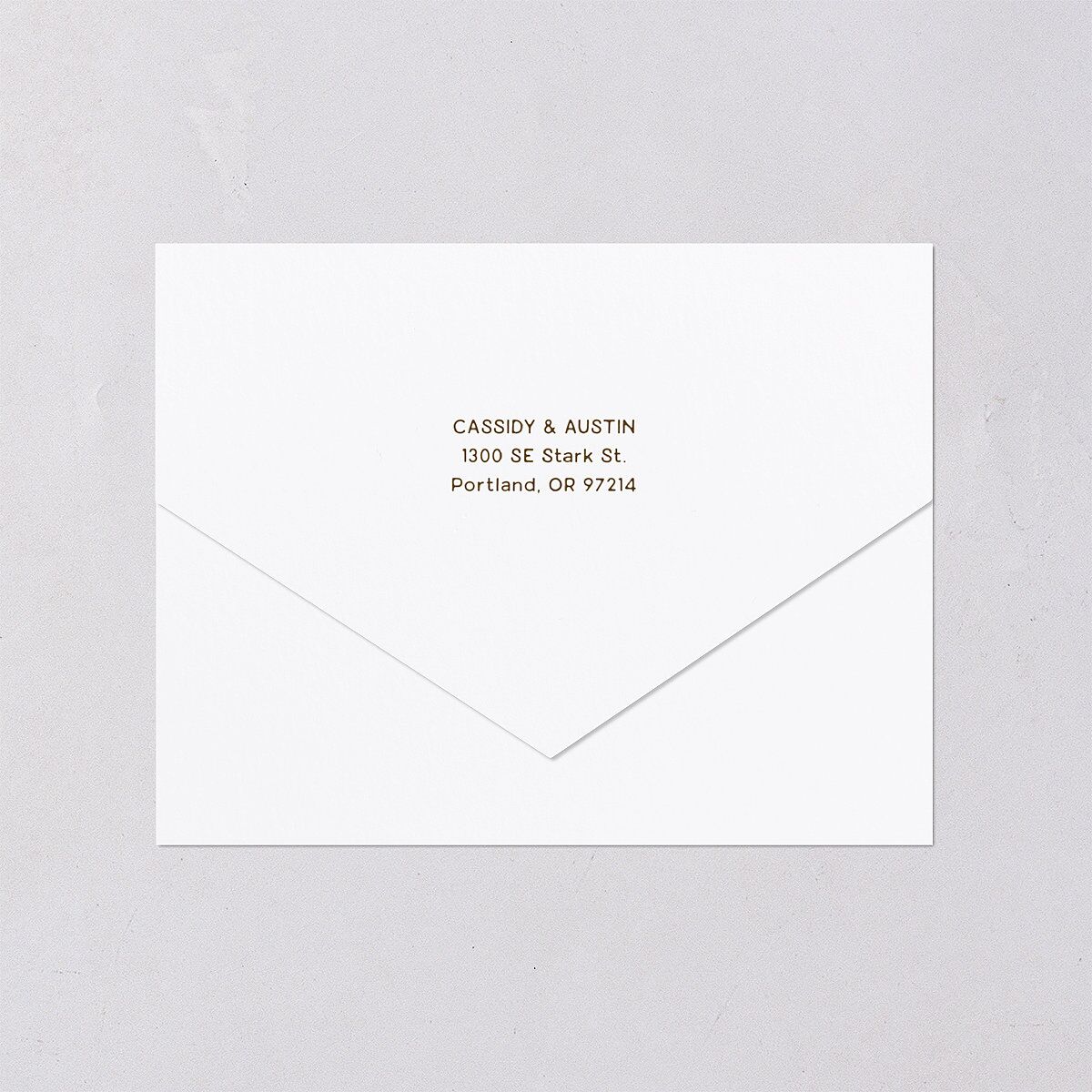 Southwestern Nouveau All-in-One Wedding Invitations Umber Signature Light Both Recipient and Return Addresses No