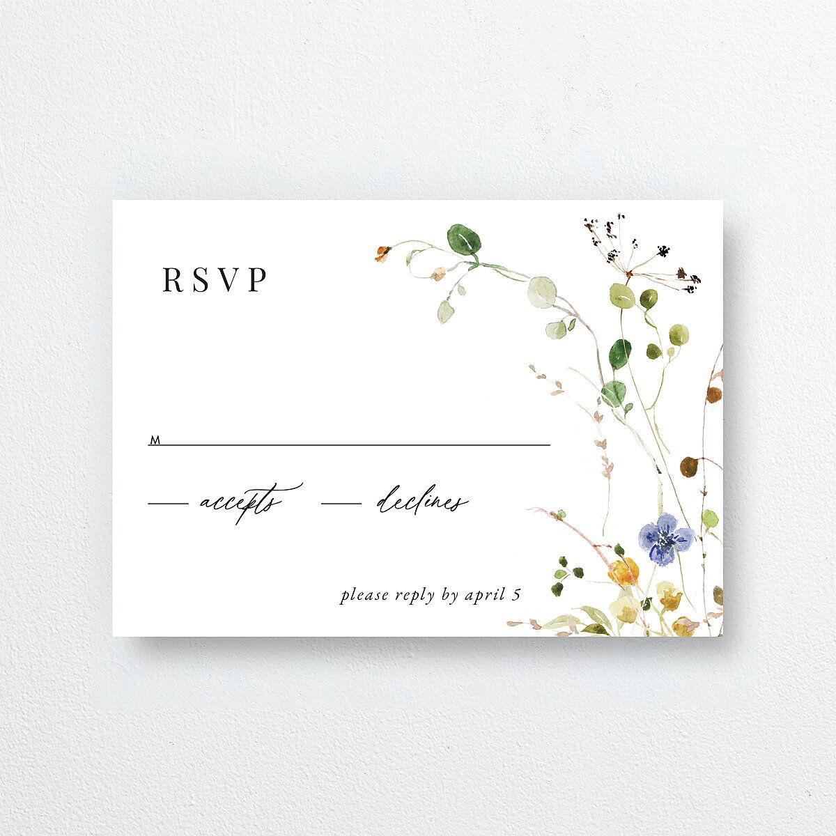 Delicate Wildflower Wedding Response Cards — view 1