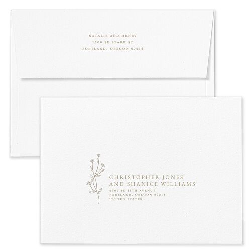 Natural Monogram Rehearsal Dinner Invitation Envelopes Kraft Fawn Recipient Address Signature Standard