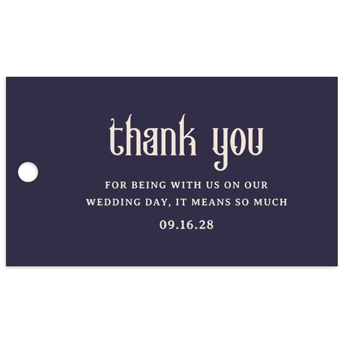 Western Gothic Favor Gift Tags Dark Navy Signature