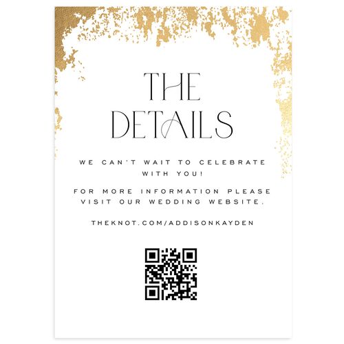 Metallic Edge Wedding Event Detail Cards Gold Licorice Signature Standard