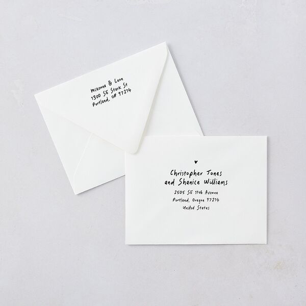 Hand Drawn Photo Strip Save the Date Magnet Euro Envelopes White Pure White Both Recipient and Return Addresses Luxe Signature