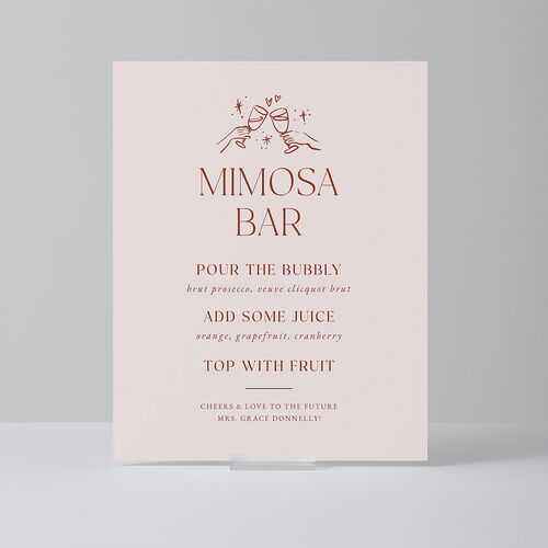 Nothing Fancy Bridal Shower Standard Bar Tabletop Sign Small Peony Standard Indoor Foam Core S Tabletop Bar