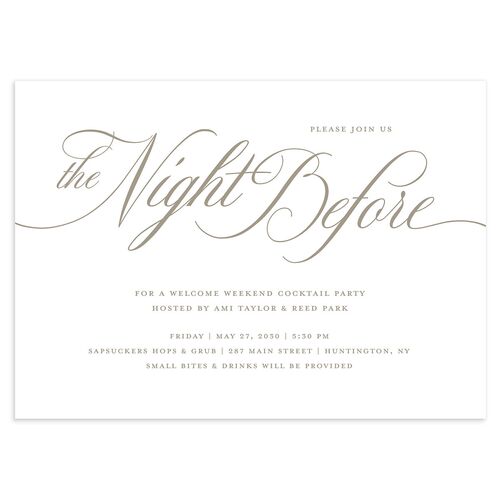 Grand Calligraphy Rehearsal Dinner Invitations Fawn Signature Blank Standard