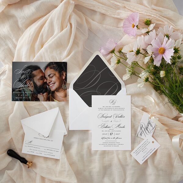 Vintage Flourish Euro Envelope Liners Pure White Luxe