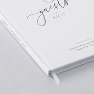 Romantic Calligraphy Wedding Guest Book Silver