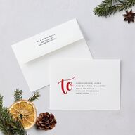 Painted Merry Holiday Cards Ruby Signature Blank Standard Portrait