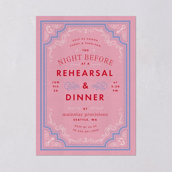 Cinematic Rehearsal Dinner Invitations Lily Signature Blank Standard