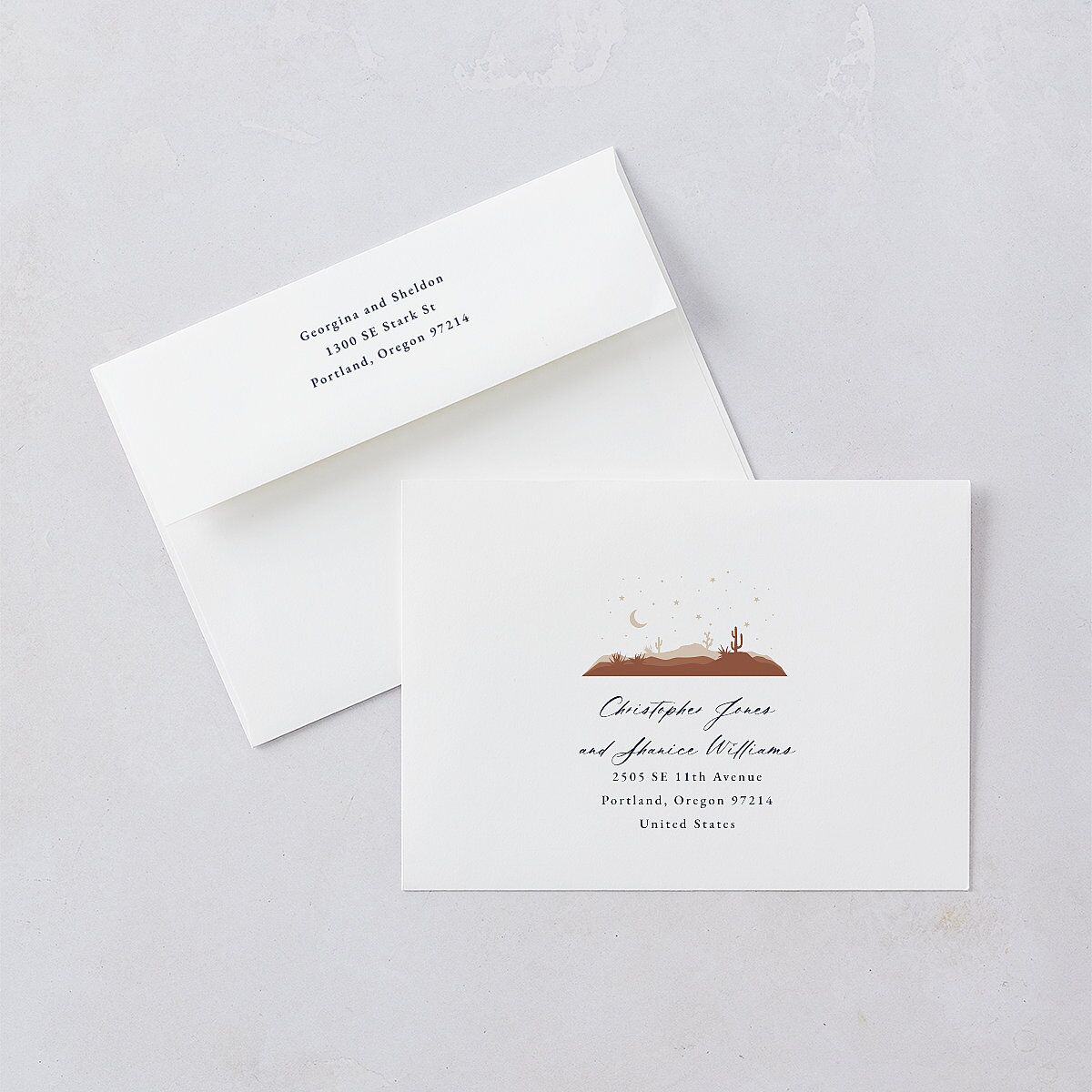 Desert Moon Wedding Invitations Gold Dark Navy Signature Blank No