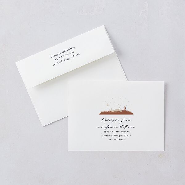 Desert Moon Wedding Invitations Gold Dark Navy Signature Blank No