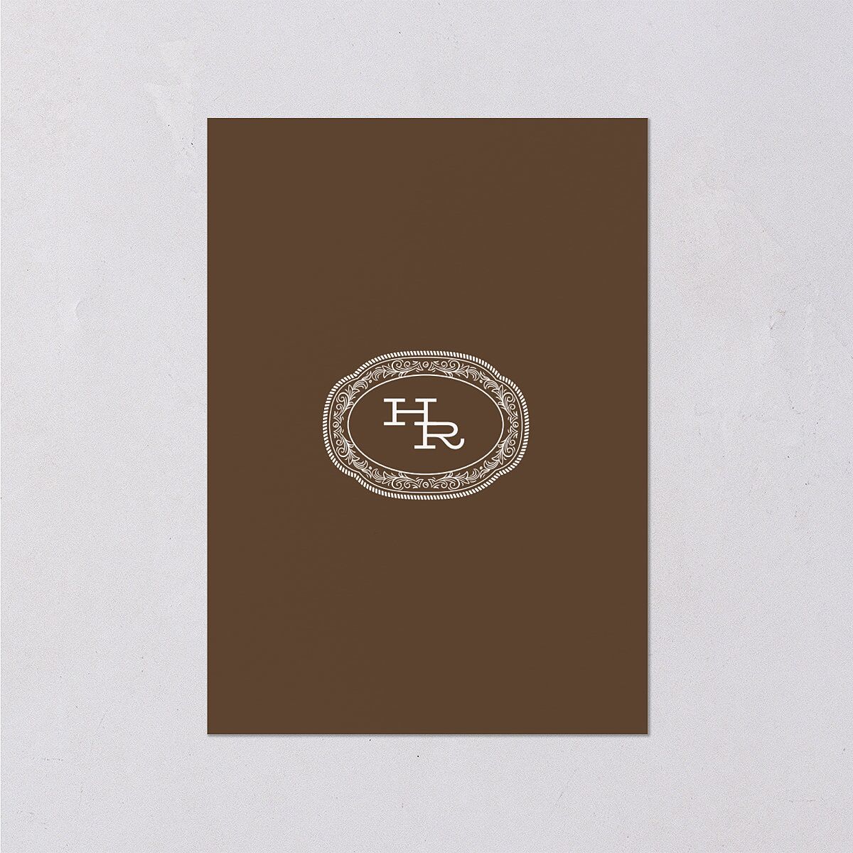 Elegant Western Monogram Wedding Response Cards Walnut Signature Standard