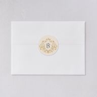 Vintage Regency Monogram Frame Wedding Stickers Champagne Circle