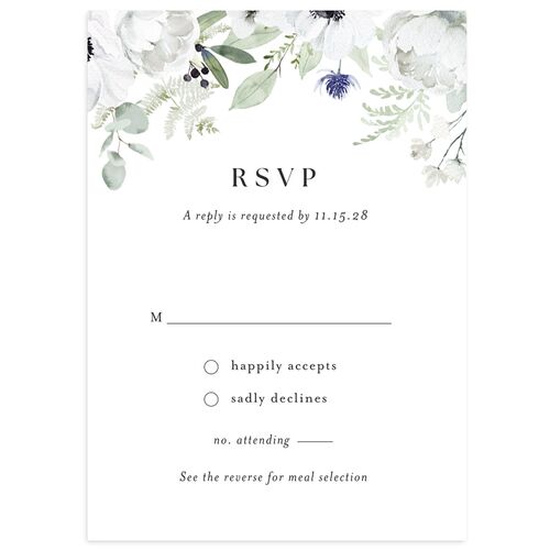 Elegant Anemone Wedding Response Cards Charcoal Signature Standard
