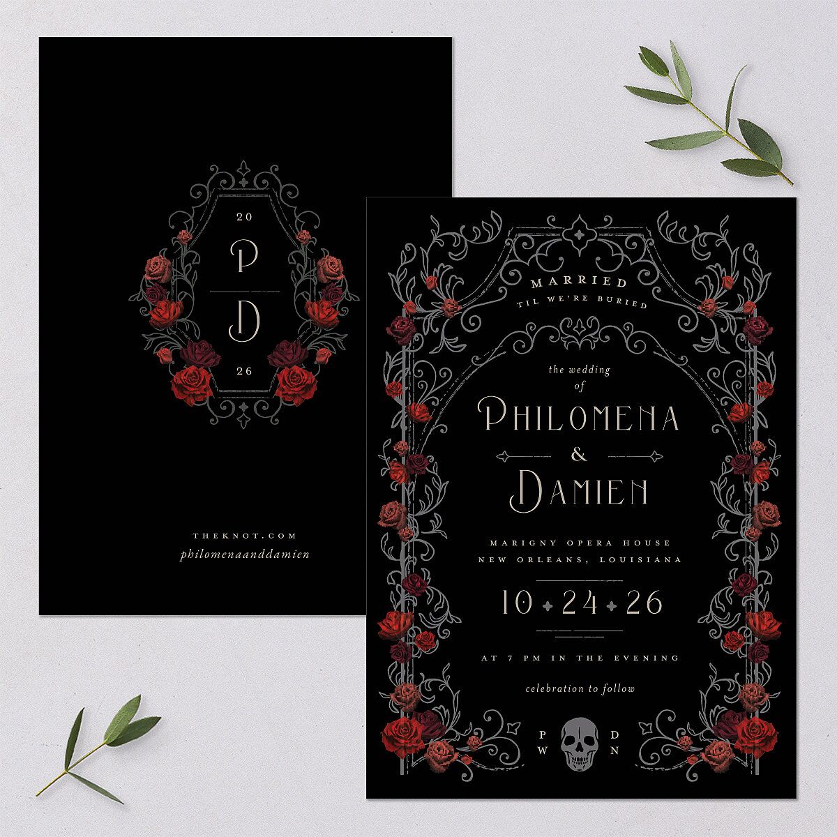 Gothic Gate Wedding Invitations — view 1
