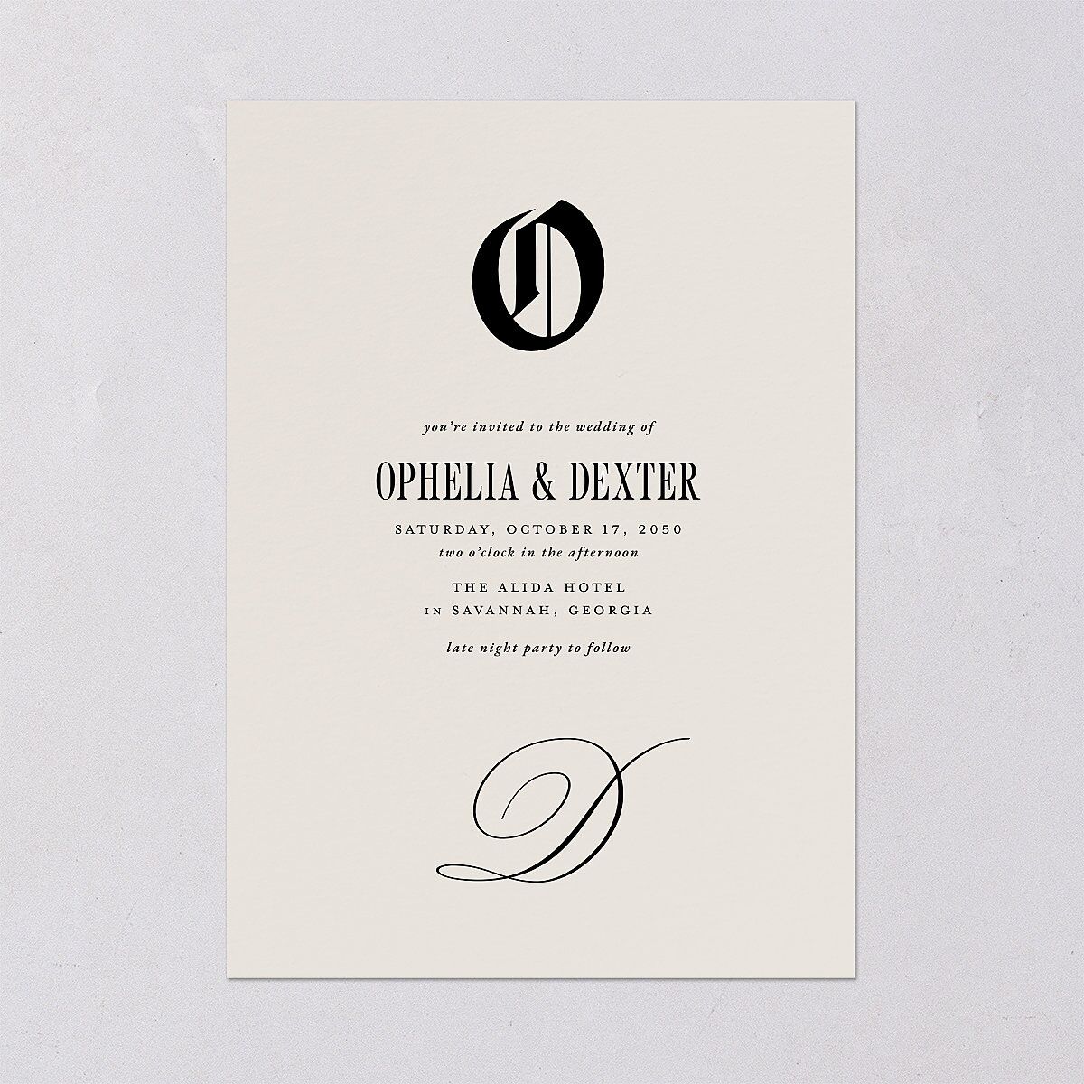 Til Death Gothic Photo Wedding Invitations Sand Signature Blank No Standard