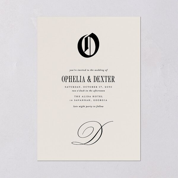 Til Death Gothic Photo Wedding Invitations Sand Signature Blank No Standard