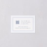 Vintage French Floral Toile QR Code RSVP Cards Dusty Blue Signature Standard
