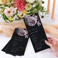 Modern Rose Wedding Programs Plum Signature