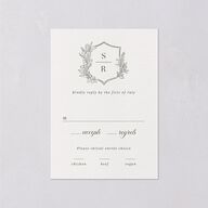 Elegant Garland Crest Wedding Response Cards Dark Camo Signature Standard