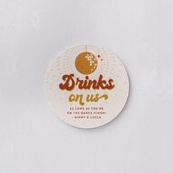 Disco Love Coasters Red Clay Cardboard Circle