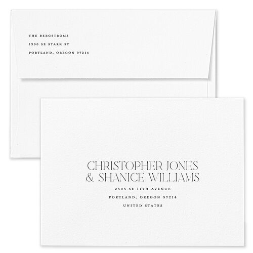 Classic Lockup Holiday Card Envelopes Linen Kraft Both Recipient and Return Addresses Standard Signature