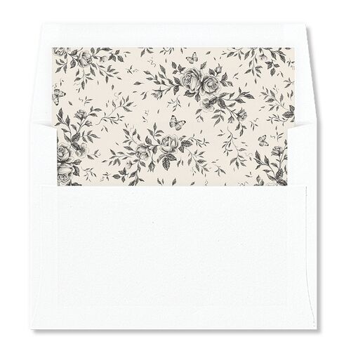 Elegant Rose Crest Envelope Liners Standard Midnight