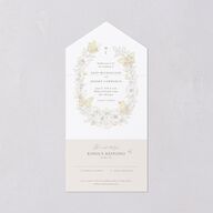 Butterfly Botanical All-in-One Wedding Invitations Pure White Signature Light Both Recipient and Return Addresses No