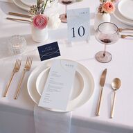 Minimal Rings Table Numbers Gold Navy Signature
