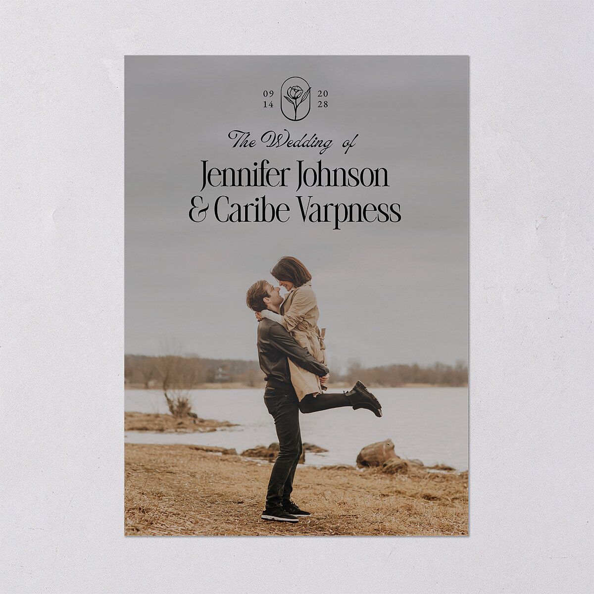 Vintage Romantic Photo Wedding Invitations Medieval Grey Signature Blank No Standard